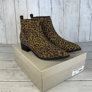 NIB Marc Fisher Leather Animal Print Chelsea Bootie